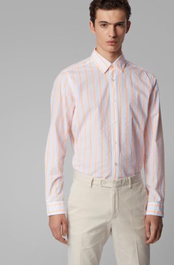 Koszula BOSS Regular Fit Pomarańczowe Męskie (Pl47127)